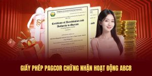 Giấy phép Pagcor chứng nhận hoạt động ABC8